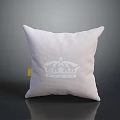 Car Interior Decorative Pillow With White Crown Design And Yellow Tag