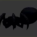 Black Spider Character With Red Eyes And Star Pattern Design 3d model