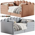 Modern Soft Upholstered Kids Bed With Safety Guardrail Multiple Color Options For Cozy Children Bedroom