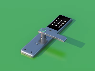 Smart Silver Digital Door Lock With Keypad And Secure Home Access Control 3d model