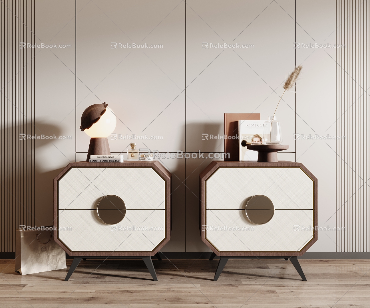 Modern bedside table 3d model