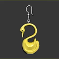 Yellow Swan Shaped Hardware Tool Hook With Decorative Design For Home Hanging Use