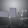 White Electronic Monitor Mounts With Ergonomic Design Various Angles And Structures
