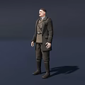 Game Movie Character Wearing Military Style Brown Coat With Leather Belt And Long Boots