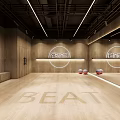 Modern Shopping Mall Store Interior With Wooden Floor Mirror Walls BEAT Signage And Modern Lighting
