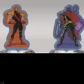 Vibrant Colored Cartoon Character Decorative Figurines With Light-up Silver Round Bases And Two Designs