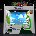 IDU Weidu Exhibition Booth With Chinese Map Fruit Decoration And Icons