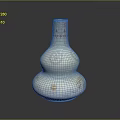 White Gourd Shaped Vase With Red Patterns And Smooth Surface