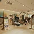 Bright Modern Clothing Store Interior With Display Racks Dresses Sofa And Cozy Rug