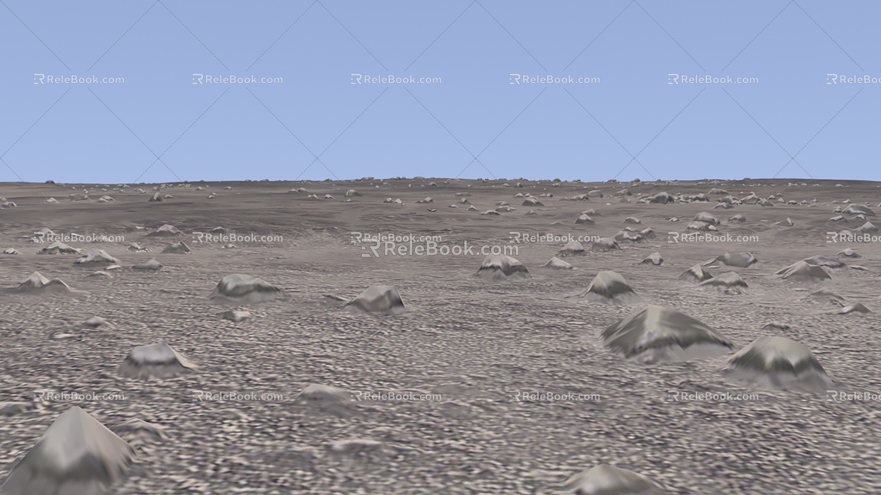 Space Planet Gravel Ground 3D Model 3d model