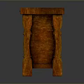 Classic Wooden Cabinet Design With Drawers Doors Open Shelf And Metal Rivets