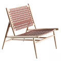Minimalist Wooden Leisure Chair With Light Wood Frame And Woven Backrest Design