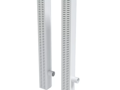 White Vertical Perforated Pipe With Bottom Connection Port And Smooth Surface 3d model