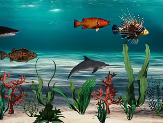 Submarine Series Deep Sea Fish Submarine Fish Tropical Fish 3d model