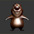 Cartoon Beaver Character With Red Brown Fur Big Red Nose And Open Arms