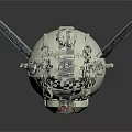 White Mechanical Robot Character Resembling Rabbit With Long Ears Red Eye And Spotted Body