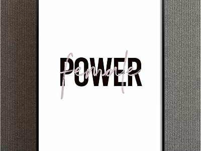 Penmore Power Wall Art Design With Bold Typography And Black Frame 3d model