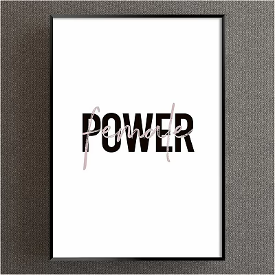 Penmore Power Wall Art Design With Bold Typography And Black Frame 3d model