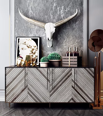 Modern Side Cabinet Decorative Cabinet 3d model