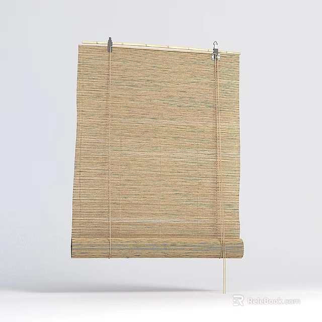 Eco Friendly Bamboo Window Blinds With Vertical Slats For Home Decor 3d model 