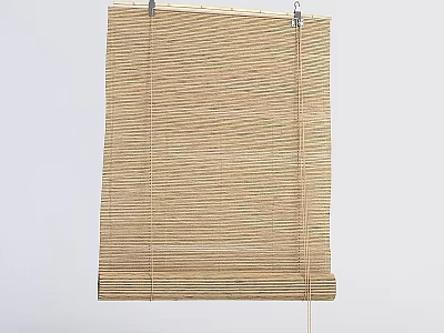 Eco Friendly Bamboo Window Blinds With Vertical Slats For Home Decor 3d model