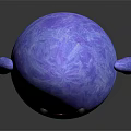 3D Cute Egg Shaped Purple Blue Creature Character With Black Eyes Red Legs