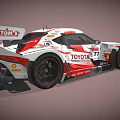 Toyota Gazoo Racing Race Car With White Red Livery Rear Wing And Number 71
