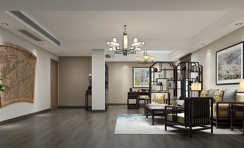 New Chinese Living Room 3d model