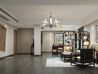 New Chinese Living Room 3d model