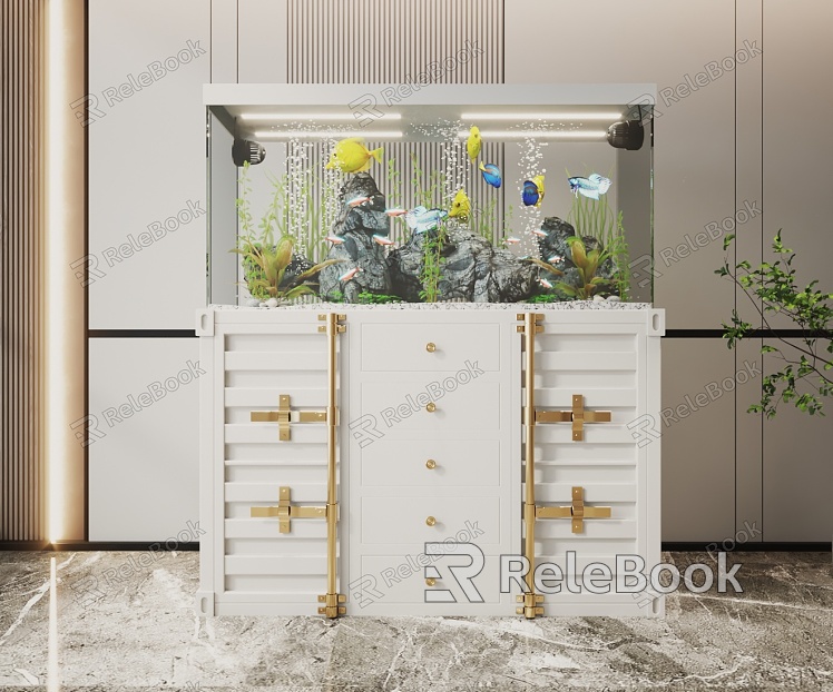 Light Luxury Fish Tank Glass Fish Tank Aquarium Display Cabinet Side Cabinet model