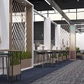 Modern Stylish Wine And Tobacco Shop With Comfortable Lounge Seats And Elegant Wooden Partition Designs