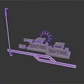 Industrial Mechanical Equipment With Steel Rod Wheel Base And Structural Components