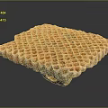 Orange Honeycomb Structural Component With Uniform Grid Holes And Sturdy Base Support 3d model