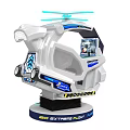 3D Experience VR Gaming Cockpit With Blue White Design And Top Propeller