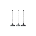 Modern Metallic Pendant Lights With Dome Shades Dark Light Gray Hanging On White Wall