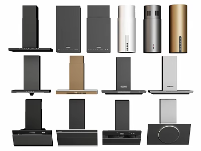 Modern Kitchen Range Hoods With Various Styles And Different Color Options 3d model