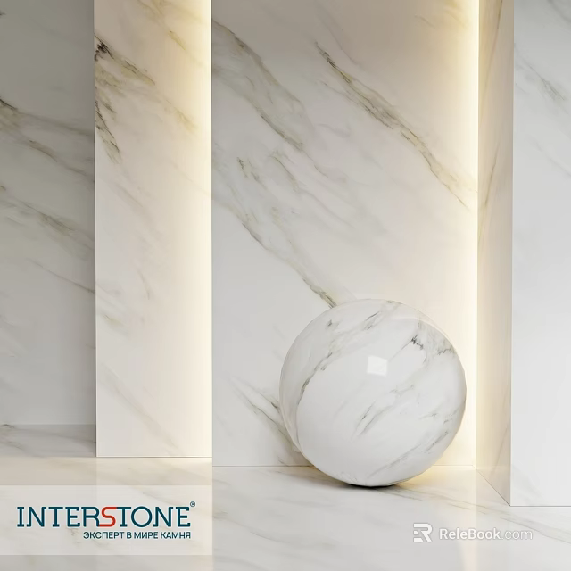 Elegant Modern Marble Component With Sphere Decor And Wall Panel Design 3d model 