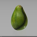 Fresh Ripe Green Avocado With Textured Skin On Dark Reflective Surface
