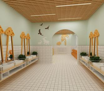 Modern Toilet Kindergarten Toilet 3d model