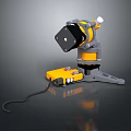 Yellow And Gray Mechanical Device With Base Control Box And Connecting Cable