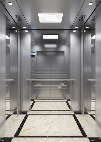 Modern elevator car 3d model