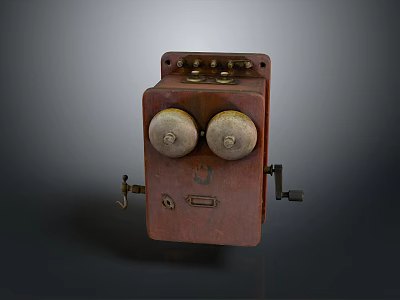 Vintage Mechanical Equipment With Rusted Metal Case And Two Round Knobs 3d model