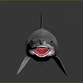 Lifelike Shark Model With Open Mouth Sharp Teeth And Streamlined Body