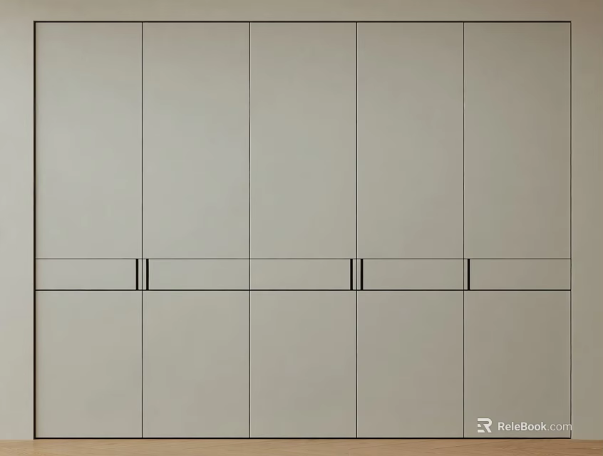 Contemporary Wardrobe Interior Design With Sleek Panel Doors And Drawer Storage 3d model 