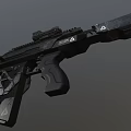Modern Black Tactical Rifle With Scope Rail System And Ergonomic Design