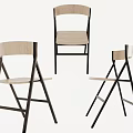 Modern Dining Chairs With Wooden Seats And Black Metal Frame Design