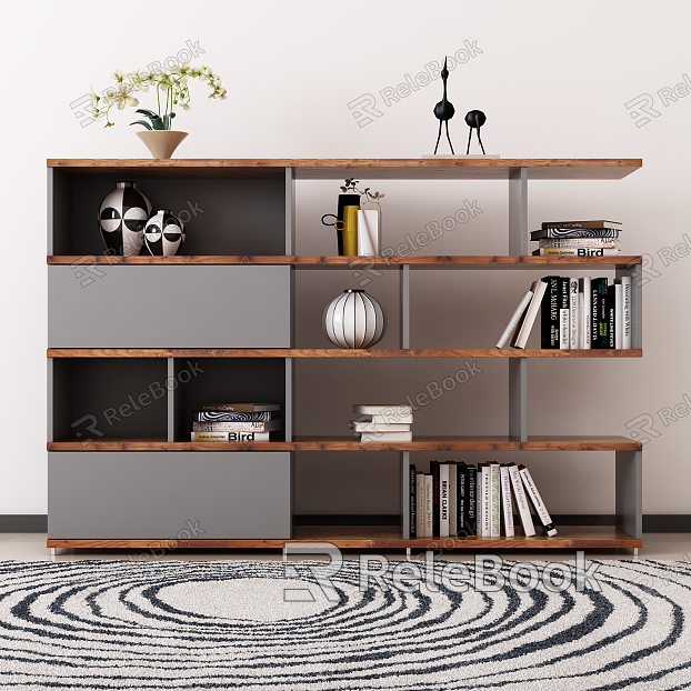 Modern bookcase bookcase side cabinet jewelry model