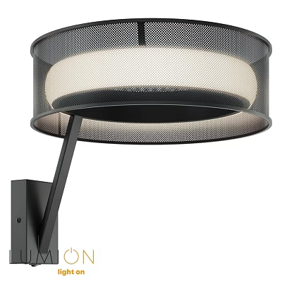 Modern Black Metal Wall Light With Mesh Shade And White Indoor Home Decor 3d model