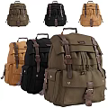 Durable Canvas Backpacks With Multiple Colors Leather Straps And Utility Pockets For Daily Use