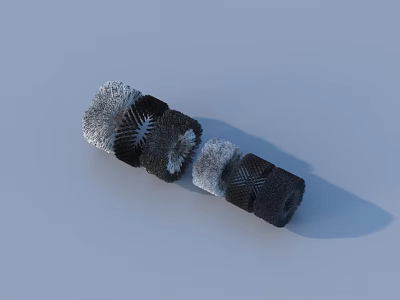 Detailed 3D Model Of Spiral Mechanical Component With Black White Texture 3d model